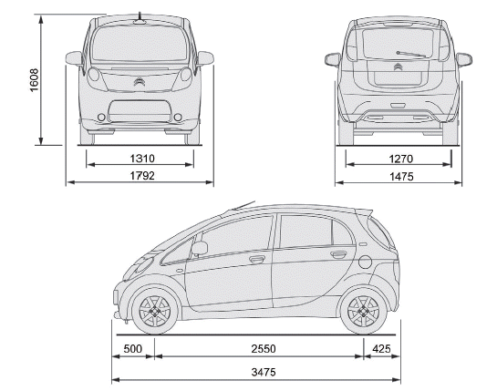 Citroen C-Zero. Technische Daten