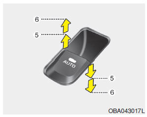 Fensterheberautomatik auf/ab (ausstattungsabhängig) (Fahrerfenster)