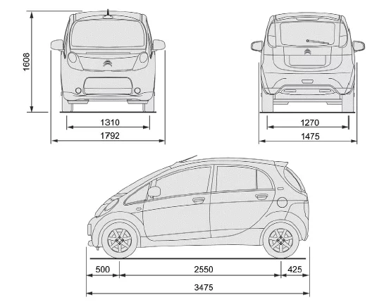 Citroen C-Zero. Technische Daten